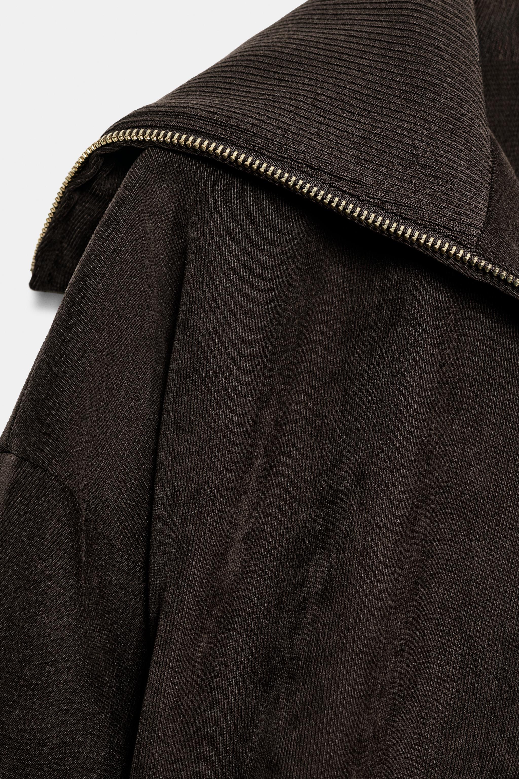 CROPPED RIB-COLLAR JACKET
